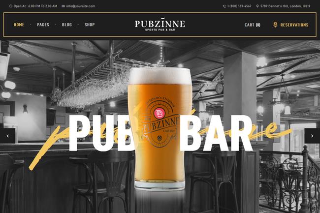 Bar, Pub, and Brewery Websites